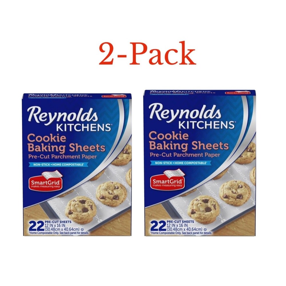 Reynolds Kitchens Cookie Baking Sheets Pre-Cut 22ct Parchment Paper 12x16 inches